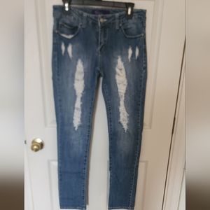 Miley Cyrus & Max Azria distressed Jeans